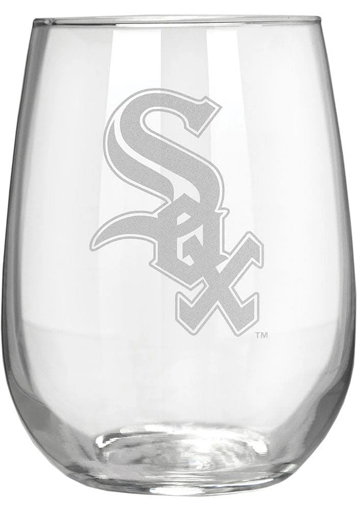 Chicago White Sox 15oz Laser Etch Stemless Wine Glass - White