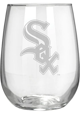 Chicago White Sox 15oz Laser Etch Stemless Wine Glass - White