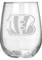 Cincinnati Bengals 15oz Laser Etch Stemless Wine Glass - White