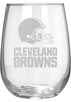 Cleveland Browns 15oz Laser Etch Stemless Wine Glass - White