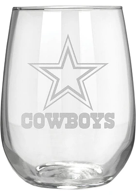 Dallas Cowboys 15oz Laser Etch Stemless Wine Glass - White
