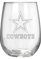 Dallas Cowboys 15oz Laser Etch Stemless Wine Glass - White