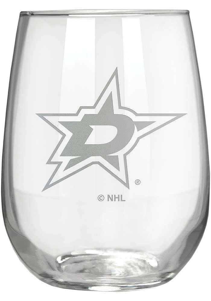 Dallas Stars 15oz Laser Etch Stemless Wine Glass - White