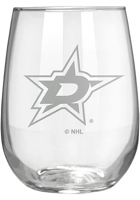 Dallas Stars 15oz Laser Etch Stemless Wine Glass - White