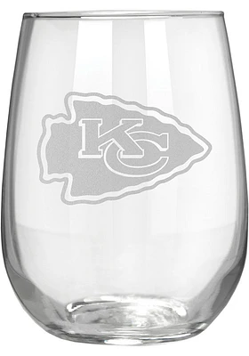 Kansas City Chiefs 15oz Laser Etch Stemless Wine Glass - White