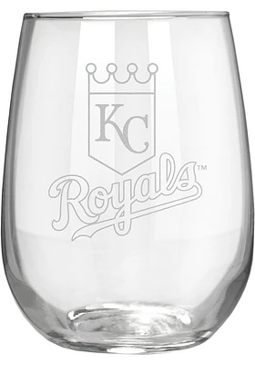 Kansas City Royals 15oz Laser Etch Stemless Wine Glass - White