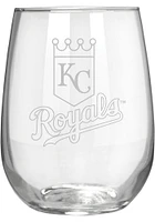 Kansas City Royals 15oz Laser Etch Stemless Wine Glass - White