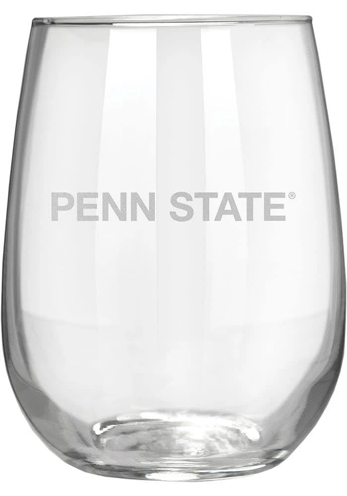 Penn State Nittany Lions 15oz Laser Etch Stemless Wine Glass - White