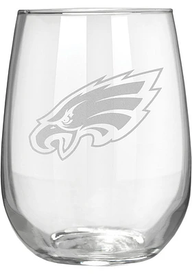 Philadelphia Eagles 15oz Laser Etch Stemless Wine Glass - White
