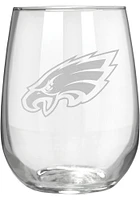 Philadelphia Eagles 15oz Laser Etch Stemless Wine Glass - White