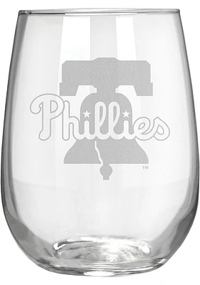 Philadelphia Phillies 15oz Laser Etch Stemless Wine Glass - White