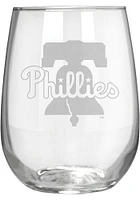 Philadelphia Phillies 15oz Laser Etch Stemless Wine Glass - White