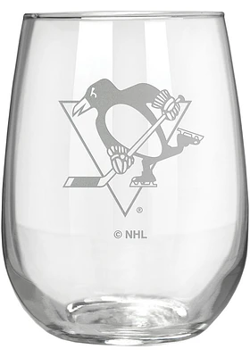 Pittsburgh Penguins 15oz Laser Etch Stemless Wine Glass - White