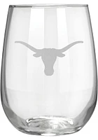 Texas Longhorns 15oz Laser Etch Stemless Wine Glass - White