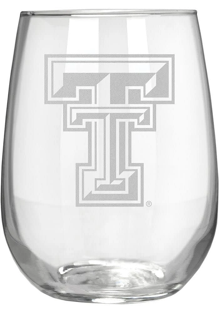 Texas Tech Red Raiders 15oz Laser Etch Stemless Wine Glass - White