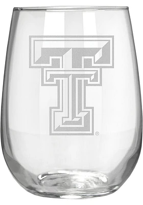 Texas Tech Red Raiders 15oz Laser Etch Stemless Wine Glass - White