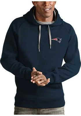 Antigua New England Patriots Mens Navy Blue Victory Long Sleeve Hoodie