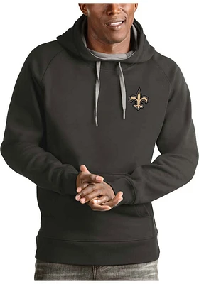 Antigua New Orleans Saints Mens Charcoal Victory Long Sleeve Hoodie