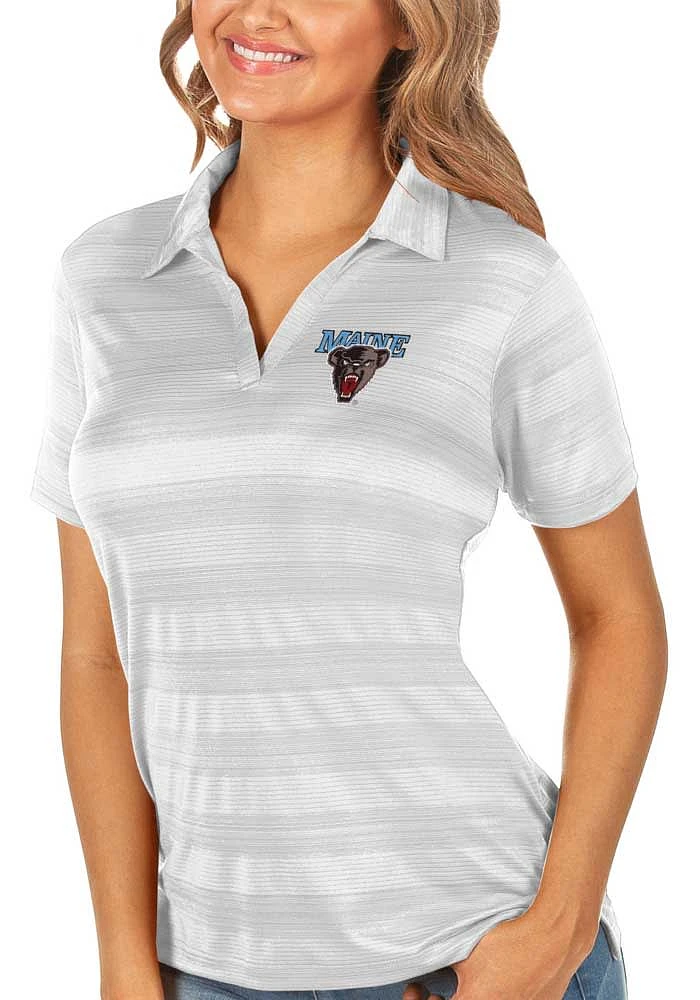 Antigua Maine Black Bears Womens Compass Short Sleeve Polo Shirt