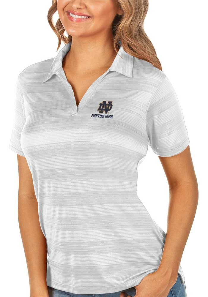 Antigua Notre Dame Fighting Irish Womens Compass Short Sleeve Polo Shirt