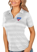 Antigua SMU Mustangs Womens Compass Short Sleeve Polo Shirt