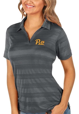 Womens Pitt Panthers Antigua Compass Short Sleeve Polo Shirt