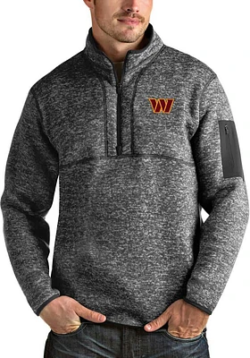 Antigua Washington Commanders Mens Fortune Long Sleeve Qtr Zip Pullover