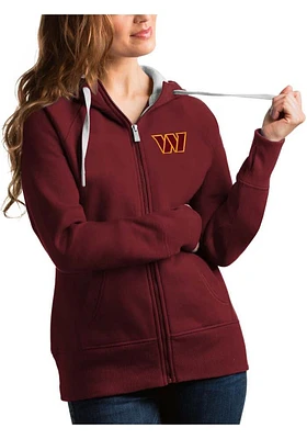 Antigua Washington Commanders Womens Red Victory Design Long Sleeve Full Zip Jacket