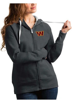 Antigua Washington Commanders Womens Charcoal Victory Long Sleeve Full Zip Jacket