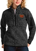 Antigua Washington Commanders Womens Black Fortune Qtr Zip