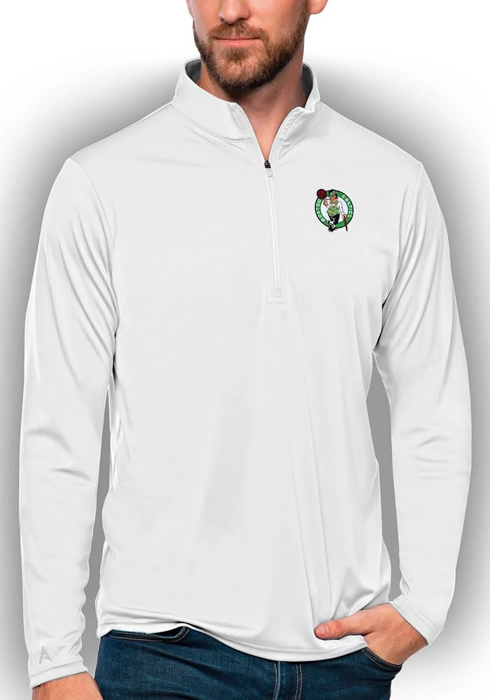 Antigua Boston Celtics Mens Tribute Long Sleeve Qtr Zip Pullover