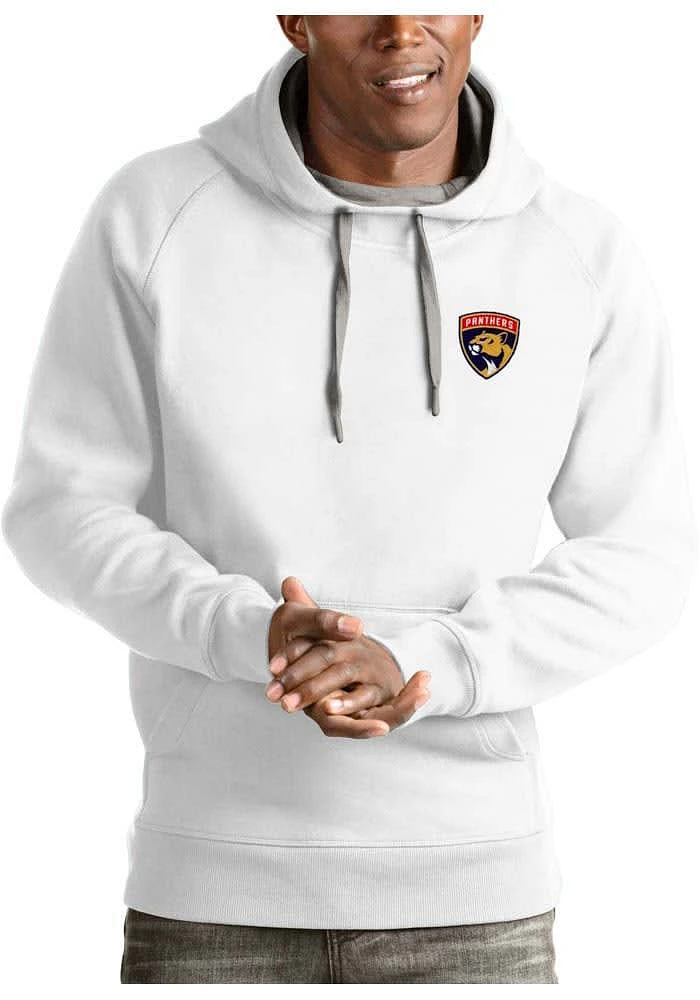 Antigua Florida Panthers Mens White Victory Long Sleeve Hoodie