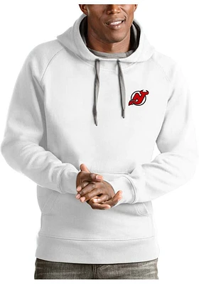 Antigua New Jersey Devils Mens White Victory Long Sleeve Hoodie