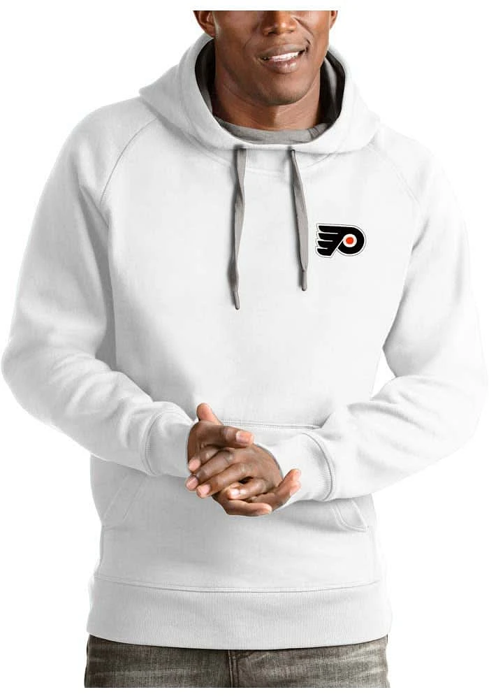 Antigua Philadelphia Flyers Mens White Victory Long Sleeve Hoodie