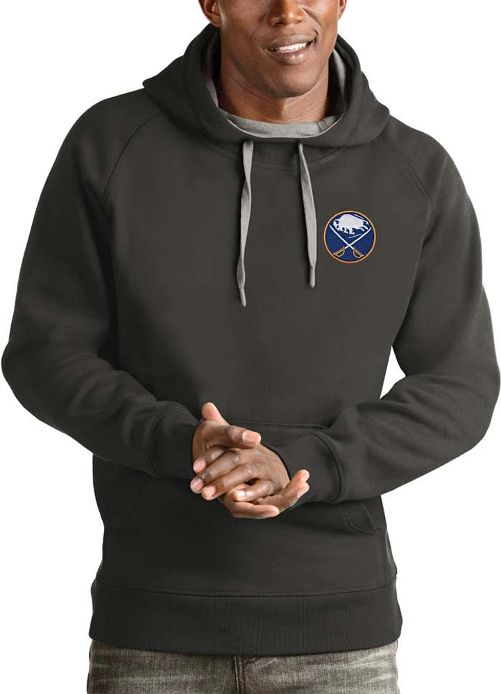 Antigua Buffalo Sabres Mens Charcoal Victory Long Sleeve Hoodie