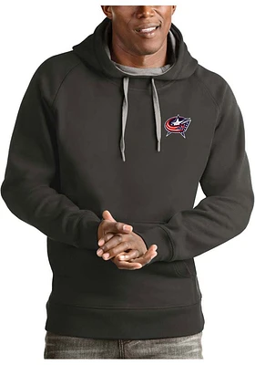 Antigua Columbus Blue Jackets Mens Charcoal Victory Long Sleeve Hoodie