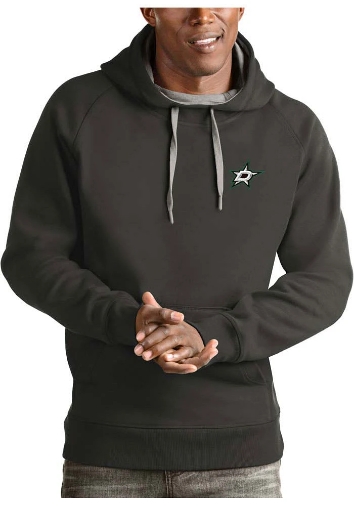 Antigua Dallas Stars Mens Charcoal Victory Long Sleeve Hoodie