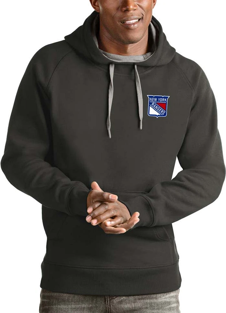 Antigua New York Rangers Mens Charcoal Victory Long Sleeve Hoodie