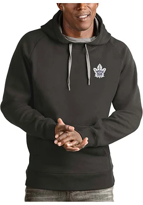Antigua Toronto Maple Leafs Mens Charcoal Victory Long Sleeve Hoodie