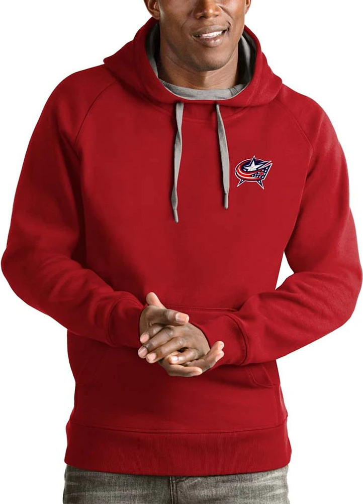 Antigua Columbus Blue Jackets Mens Red Victory Long Sleeve Hoodie