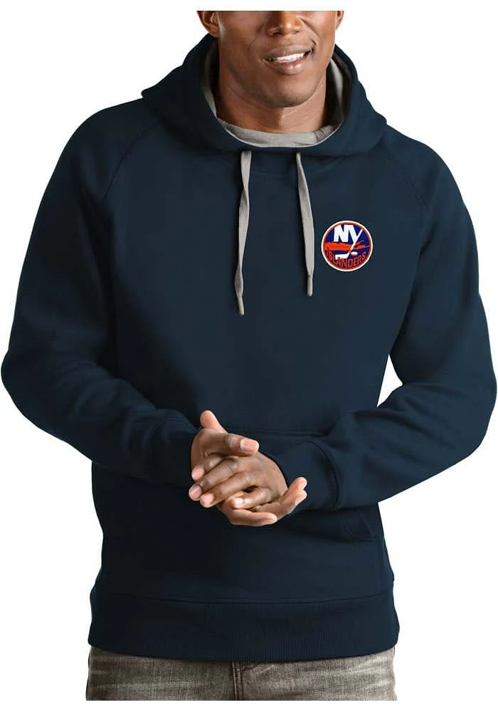 Antigua New York Islanders Mens Navy Blue Victory Long Sleeve Hoodie