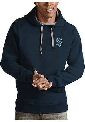Antigua Seattle Kraken Mens Navy Blue Victory Long Sleeve Hoodie