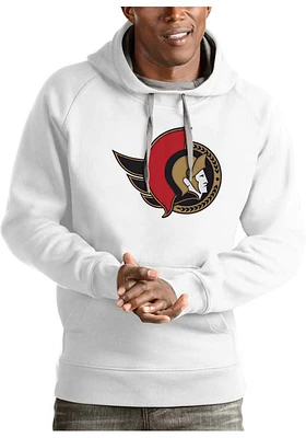 Antigua Ottawa Senators Mens White Full Front Victory Long Sleeve Hoodie