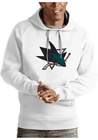 Antigua San Jose Sharks Mens White Full Front Victory Long Sleeve Hoodie