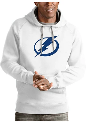 Antigua Tampa Bay Lightning Mens White Full Front Victory Long Sleeve Hoodie