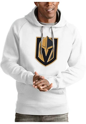 Antigua Vegas Golden Knights Mens White Full Front Victory Long Sleeve Hoodie