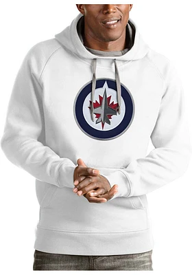 Antigua Winnipeg Jets Mens White Full Front Victory Long Sleeve Hoodie