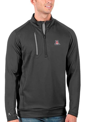 Antigua Arizona Wildcats Mens Grey Generation Long Sleeve Qtr Zip Pullover