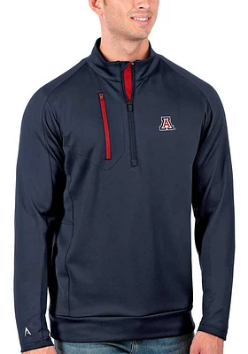 Antigua Arizona Wildcats Mens Navy Blue Generation Long Sleeve Qtr Zip Pullover