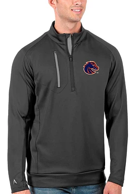 Antigua Boise State Broncos Mens Grey Generation Long Sleeve Qtr Zip Pullover